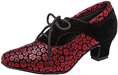 Sapatos de dança latina de Hiposeus para mulheres com laço de dedo fechado Salas de dança de tango de salão de salão de baile