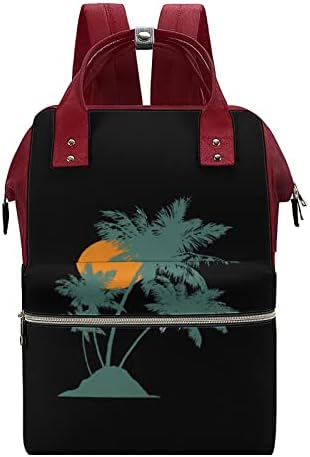Mochila de bolsa de fraldas de palmeira mochila à prova d'água mochila de grande capacidade