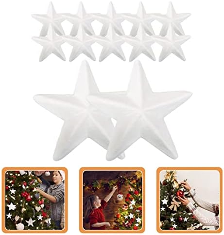YARNOW 24 PCS Pentagrama Modelagem Diy Árvore de férias DIY Pequeno penduramento para decoração em forma de espuma Decorações artesanais Estrelas artesanais Espumas de brinquedos lisos artesanato em branco Ornamentos em branco