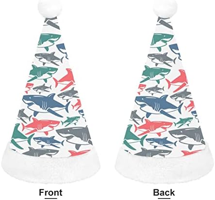 Chapéu de Natal de tubarão colorido Personalizado Papai Noel Hat Decorações de Natal engraçadas