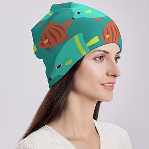 Baikutouan Exótico Tropical Fish Print Feanie Hats for Men Mulheres com Capinho de Caveira de Design