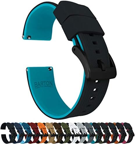 Bandas de relógio de silicone de elite de barton - liberação rápida - Escolha a cor da cinta e cor de fivela - 18 mm, 19 mm, 20mm,