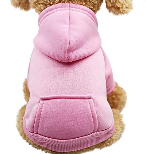Hoodies de cães de lã para animais de estimação, casaco básico de camisola de suéter de moletom com bolso com bolso para