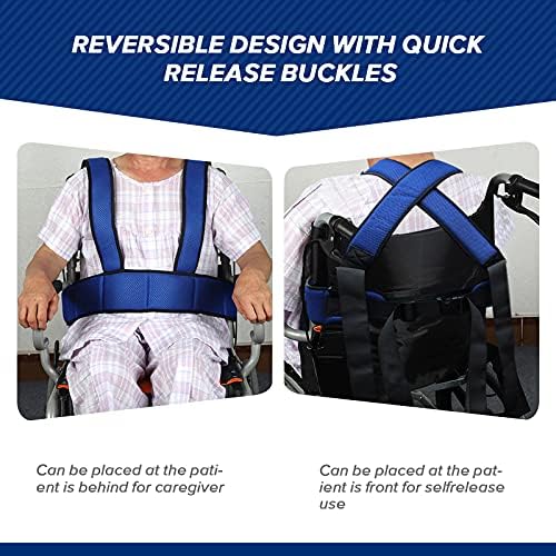 Voonke Crelha de cadeira de rodas Voonke Corrente do tronco do tronco, cinto de segurança do corpo inteiro ajustável para