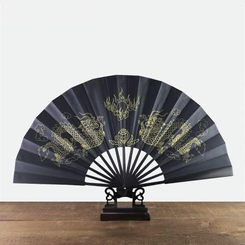 Xialon 1pc 33cm Decorações de casa Casamento chinês fã de dragão dragão diário use dança para presente de mão fã