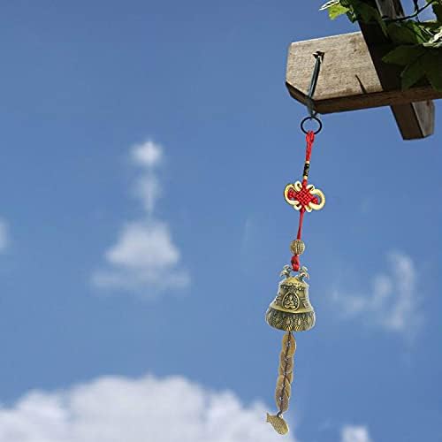 Feng Shui Bell com cinco Imperadores Dinheiro, Decoração Chinesa, Proteja a Paz e afastar o mal, pode ser usado como sinos de vento,