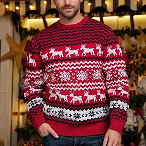 Sweater Feio de Natal para Coupais Mulheres Snowflake Rena Holiday Knit Sweaters Homem Men Jumper Pullover Tops