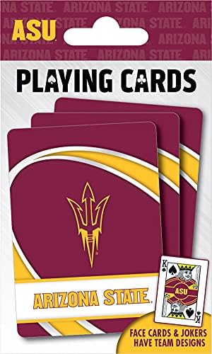 Jogos familiares de obras -primas - NCAA Arizona State Sun Devils Playing Cards - Oficialmente licenciado Deck de cartas para adultos, crianças e família