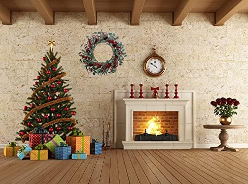 VioleteverGarden Artificial Christmas Wreath, Grinalh da porta da frente de 20 ”para o Natal com agulhas de pinheiro e pinheiros, adequados para lareira da parede da porta da casa e decoração de Natal