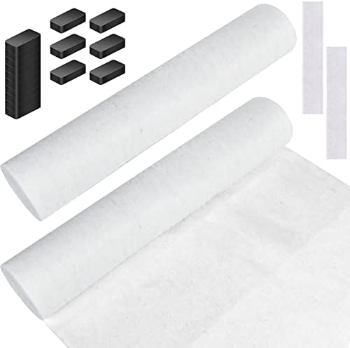 Akamino 2 Rolls Range Filters, filtro de substituição de alcance de tecido não tecido com bloco magnético e adesivo à prova de óleo, membrana de filtro de óleo para cozinha （10m, branco)