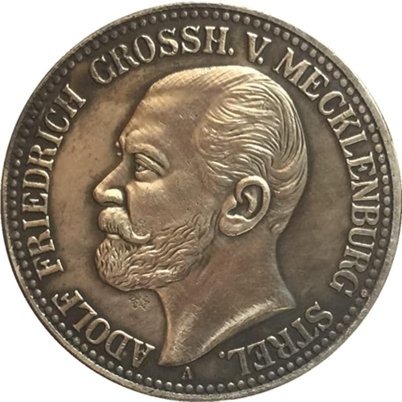 1905 Moedas alemãs Copper Silver Plated Coins Antique Coins Arrafts Coleção Blowable
