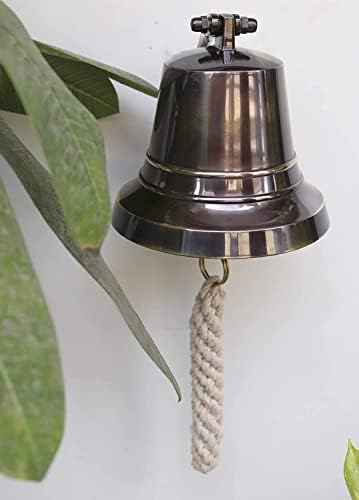 Antigo Náutico de 5 Brasil Brasil Qualidade Marinha Montada Bronze Terminou Bell pendurado Bell Perfect para jantar, interior, externa,