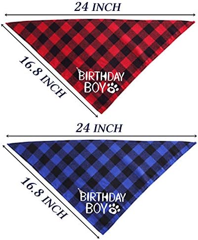 STMK 2 Pack Birthday Bandana, Birthday Birthday Boy Bandana Triângulo Triângulo para cachorrinho de cachorro