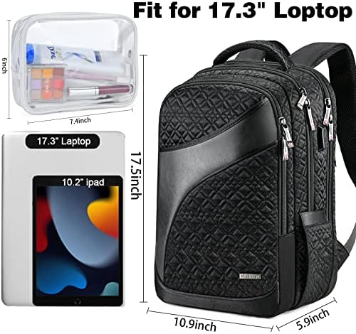 Mochila de laptop para mulheres viagens de mochila, estudantes universitários Backpack Fit Fit 17,3 polegadas Laptop Daypack com