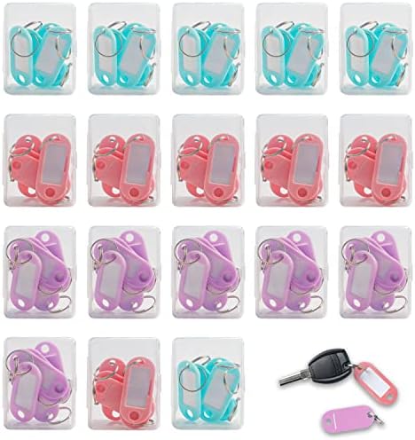 108 PCs Tags de chave de plástico multicoloridas Tags de bagagem Identificadores -chave para Office and Home, 18 caixas