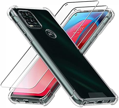 Kiomy Motorola Moto G Stylus 5G 2021 Caso claro com 2PCs HD Protetores de tela de vidro temperado Painel híbrido Anti