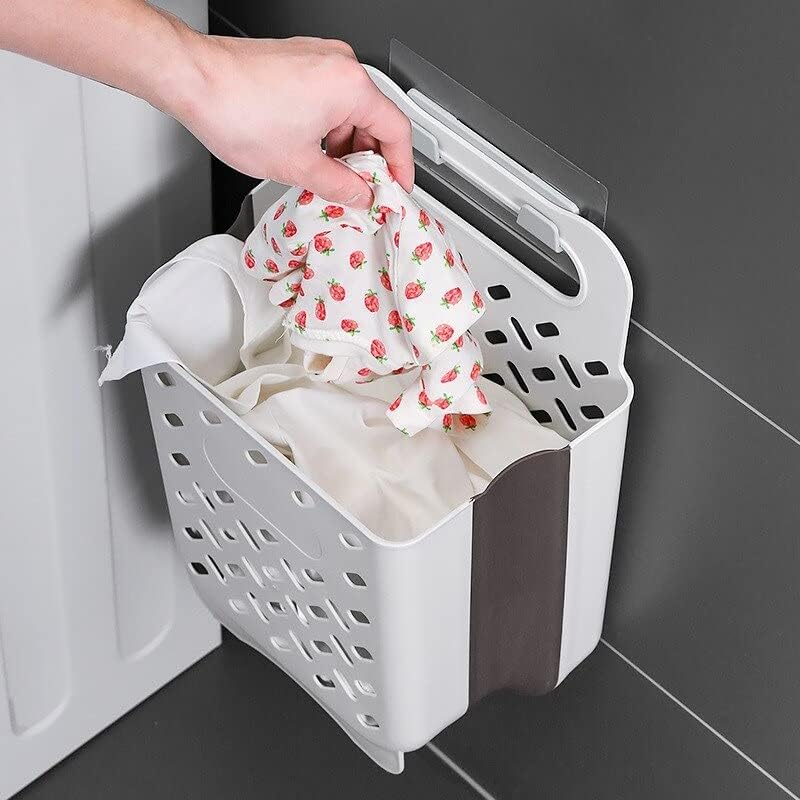 Dobrando o banheiro da cesta de lavanderia montada na parede de roupas sujas cestas de armazenamento cesto de parede dobrável saco pendurado banheiro banheiro banheiro de roupas sujas caixão