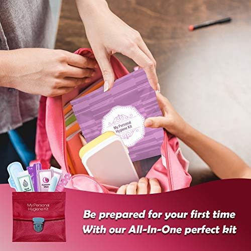 Red Purse Style Kit Menstrual All-in-One 10 pacote | Conveniência em movimento | Pacote de kit de época para viajar, adolescentes e