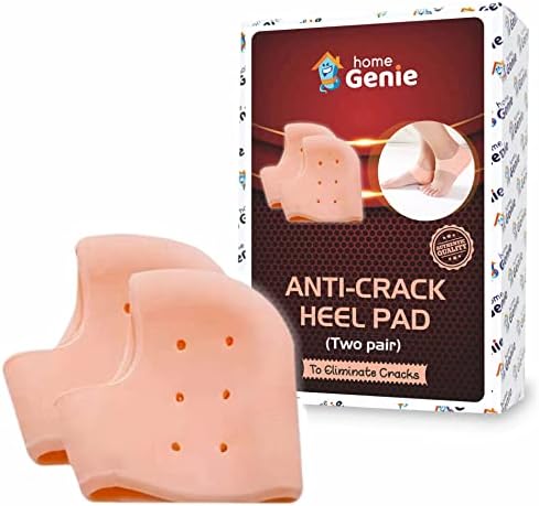 Home Genie Anti Crack Silicone Foot Protector Meias hidratantes, para o cuidado dos pés e rachaduras no calcanhar | Almofada de calcanhar