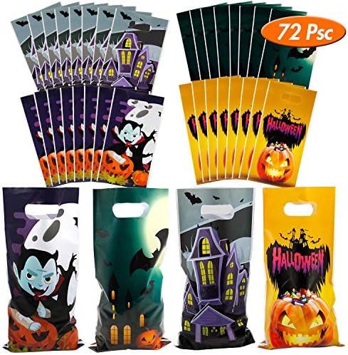 LULU HOME 72 PCS Small Halloween Candy Treat Bags, truques sacos de brindes para crianças Favores de festas de Halloween