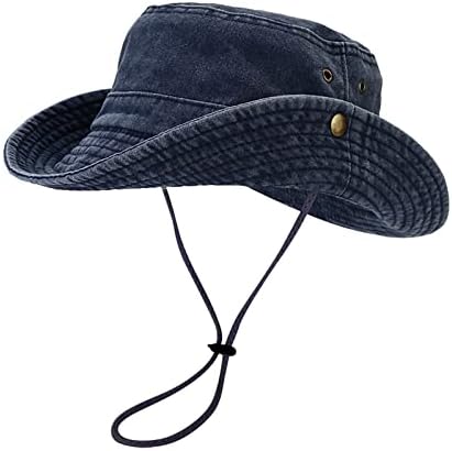Jeans unissex lavado com o chapéu clássico de balde de boonie chapéu de chapéu de chapéu de chapéu de pesca de cinta de