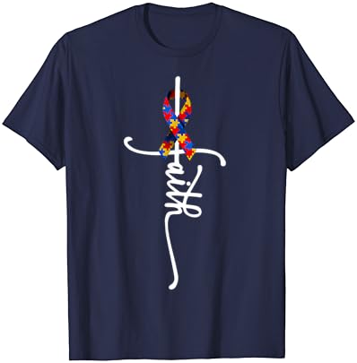 Autism Faith Cross Autism Autistic Gifts Autism Consciência T-shirt