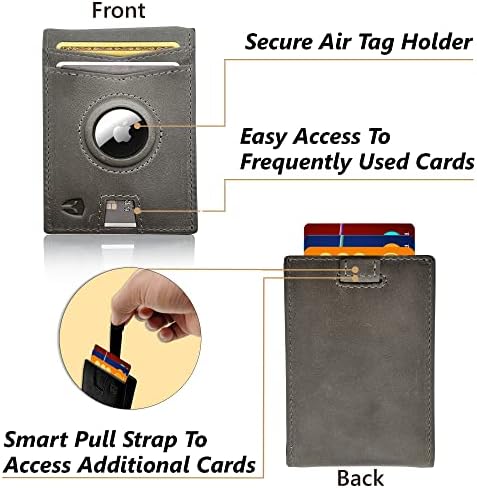 Bryker Hyde RFID bloqueando o ID minimalista esbelto dentro da carteira de bolso dianteiro, clipe de dinheiro, 9 slots, couro
