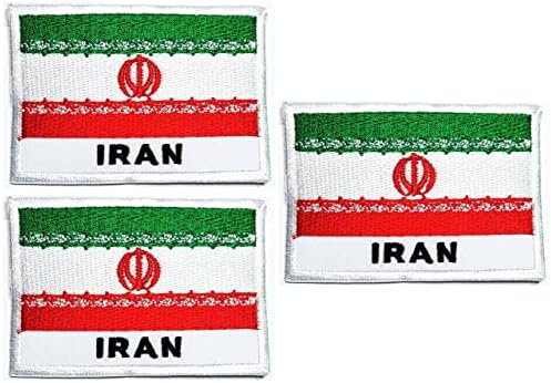 Country Iran Slag Set. Patches Irã Nacional Apliques de bandeira nacional Bordeiro bordado para camisetas Camisetas Costume de roupas de mochila
