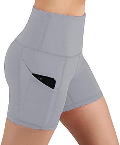 Leggings de bolso sólido Ciando de cintura alta as calças de ioga de alongamento do quadril com bolsos mulheres com