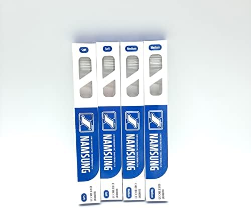 Escovas de dentes ortodônticas de Namsung [4 pacotes] Dupont Bristles v Trim limpeza para suportes de fios do aparelho