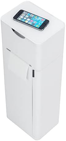 Wenko x imon 6 em 1 Conjunto em pé Matt branco integrado escova de vaso sanitário de substituição Rolo de armazenamento e prateleira,