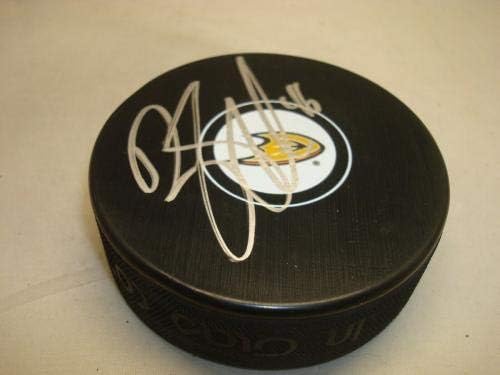 Ben Street assinou o Puck Anaheim Ducks Puck autografado 1a - Pucks autografados da NHL