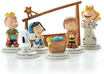 Hallmark Glad Tidings Peanuts® Nativity, figuras de 7 peças Filmes e TV, religioso