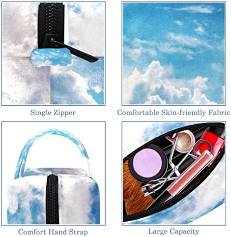 Bolsa de higiene pessoal, bolsa de cosméticos de maquiagem para homens, Blue Sky Cloud