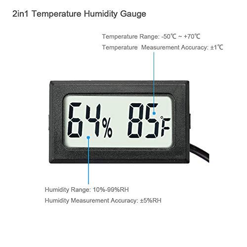 VEANIC MINI MINI HYGROMEMETROMEMENTO DIGITAL DIGITO COM SONCE GRANDE Número LCD Exibir temperatura Fahrenheit Medidor de umidade