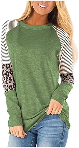 Shusuen Women Christmas Prinha de manga longa Swearwear solto de outono/inverno Round pescoço Pullover acolchoado Tops casuais