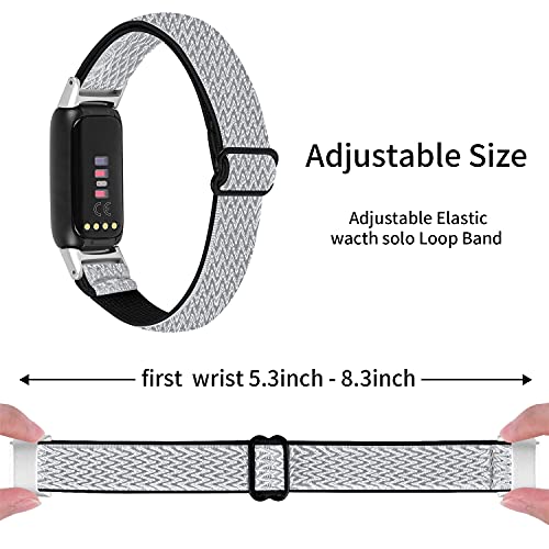 eieuuk elástico ajustável Banda de relógio compatível com fitbit lux/lux se smartwatch, respirável nylon loop padrony sport strap
