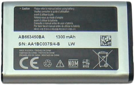 Samsung AB663450BA/Z 1300mAh Bateria de substituição de telefone de flip -flip para rugby 2, 3, 4, comboio 3, 4.