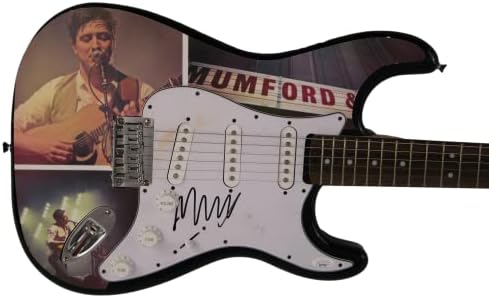 Marcus Mumford assinou autógrafos em tamanho real personalizado único 1/1 Fender Stratocaster Guitar Guitar w/James Spence