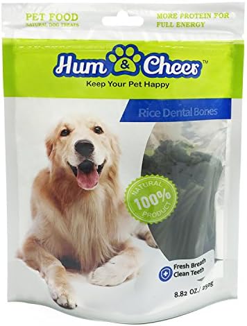 Hum & Cheer diariamente guloseimas dentárias, mastigas de cachorros, ossos dentários de arroz para cachorros de cachorro, 8,82 oz/tamanho