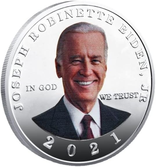 2021 Presidente dos EUA Biden Retrato de impressão colorida da cor tridimensional comemorativa Coin Coin Coin Coin Coin