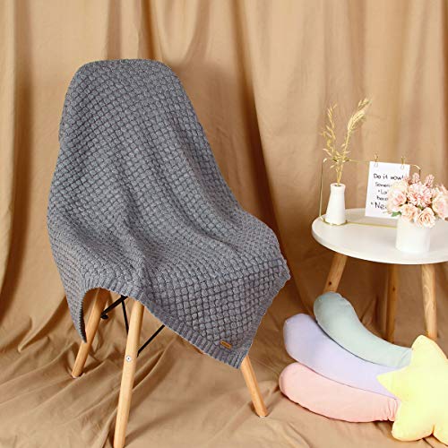 Mimixiong Baby Blankt Knit Cobertores macios para meninos e meninas tamanho 30 x 40 polegadas cinza