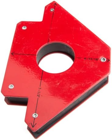 FORNEY 70715 Jig de soldagem magnética com orifício central, grande, eleva até 75 libras, vermelho