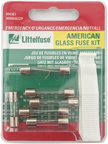 Littelfuse 00940367ZP kit de fusível de vidro de emergência americano com 1 extrator,