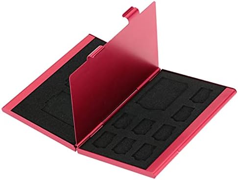 Caixa de cartão de armazenamento vermelho 12 em 1 caixa de armazenamento de alumínio carteira de carteira de carteira