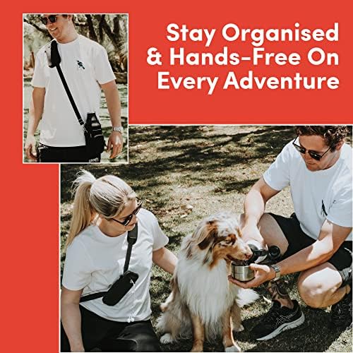 Seassun Dog Travel Bottle & Dog Saco de caminhada com bolsa de telefone celular e treinamento de treinamento para cães Pouch
