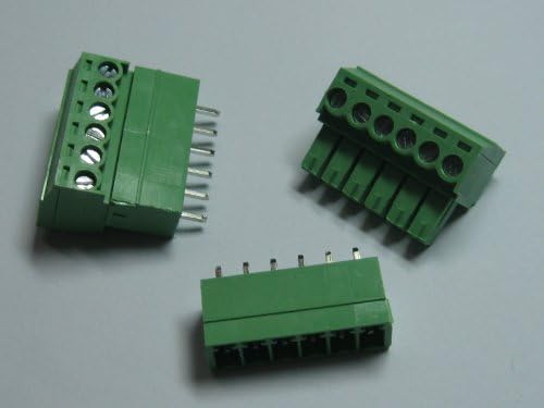 10 PCS Pitch Pitch 3,5 mm 6way/pino parafuso de parafuso do bloco de bloco de bloqueio com pin reto de cor verde tipo