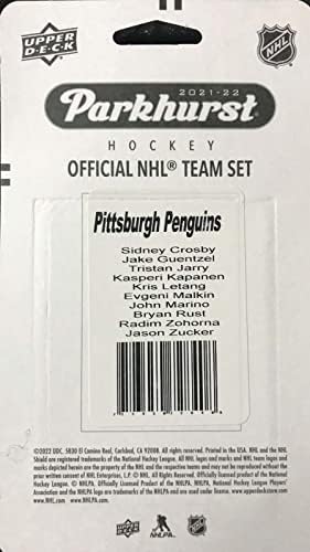 Pittsburgh Penguins 2021 2022 Upper Deck Factory selou 10 cartas equipe com Sidney Crosby, Jake Guentzl e Evgeni Malkin