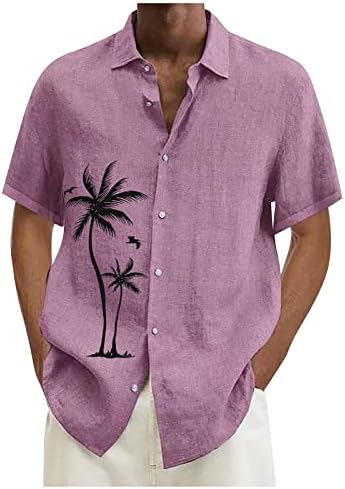 Camisas de férias de praia havaianas masculinas Tropic Graphic S-shirts S-S-S-SHISTS SOLID COR BUTLOTEN PONTENDO PARA TOPS