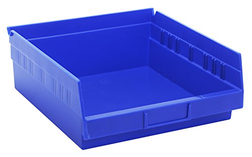 Sistemas de armazenamento quântico QSB109BL 8-PACK 4 Pendurando os recipientes de armazenamento de prateleira de plástico, 11-5/8 x 11-1/8 x 4, azul